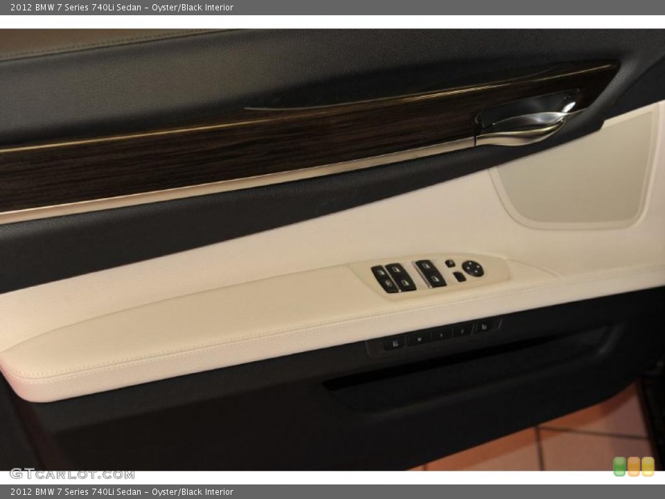 Oyster/Black Interior Controls for the 2012 BMW 7 Series 740Li Sedan #48330241