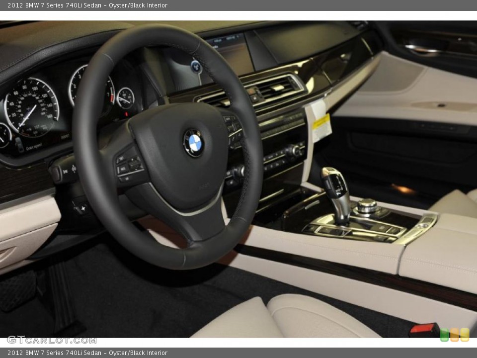 Oyster/Black Interior Photo for the 2012 BMW 7 Series 740Li Sedan #48330253