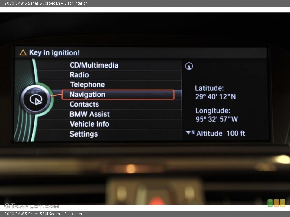 Black Interior Navigation for the 2010 BMW 5 Series 550i Sedan #48334804
