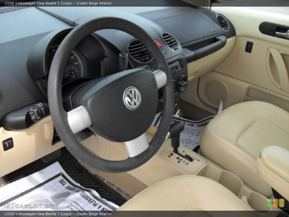 Cream Beige Interior Prime Interior for the 2008 Volkswagen New Beetle S Coupe #48338776