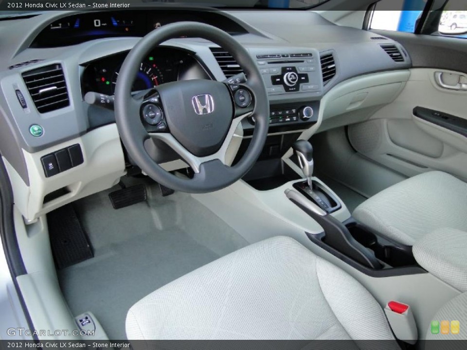 Stone Interior Prime Interior for the 2012 Honda Civic LX Sedan #48340123