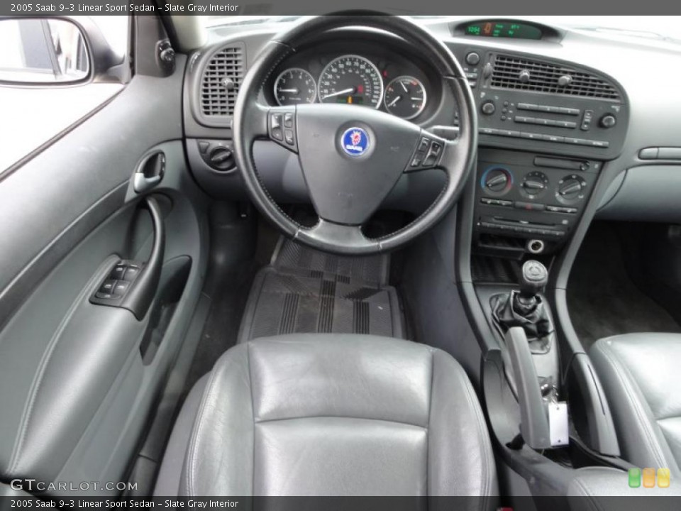Slate Gray Interior Controls for the 2005 Saab 9-3 Linear Sport Sedan #48343221