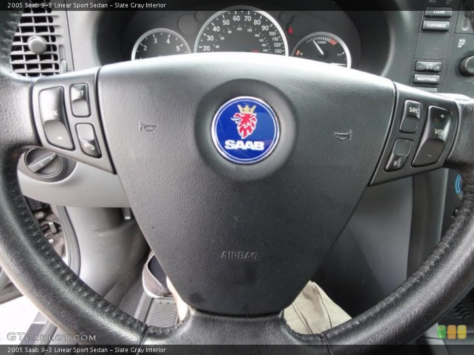 Slate Gray Interior Steering Wheel for the 2005 Saab 9-3 Linear Sport Sedan #48343495