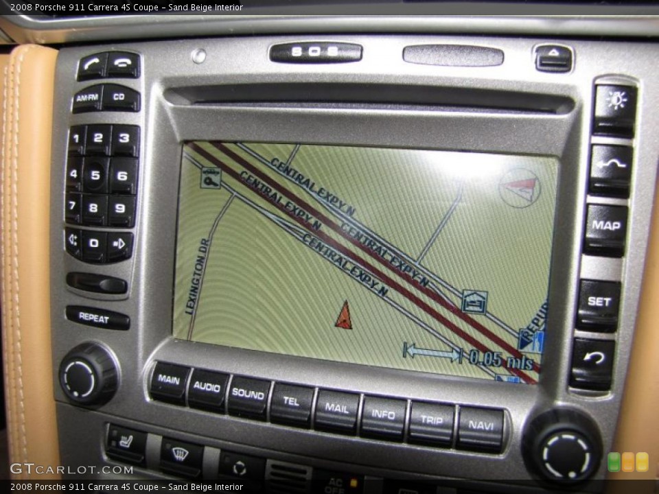Sand Beige Interior Navigation for the 2008 Porsche 911 Carrera 4S Coupe #48349024