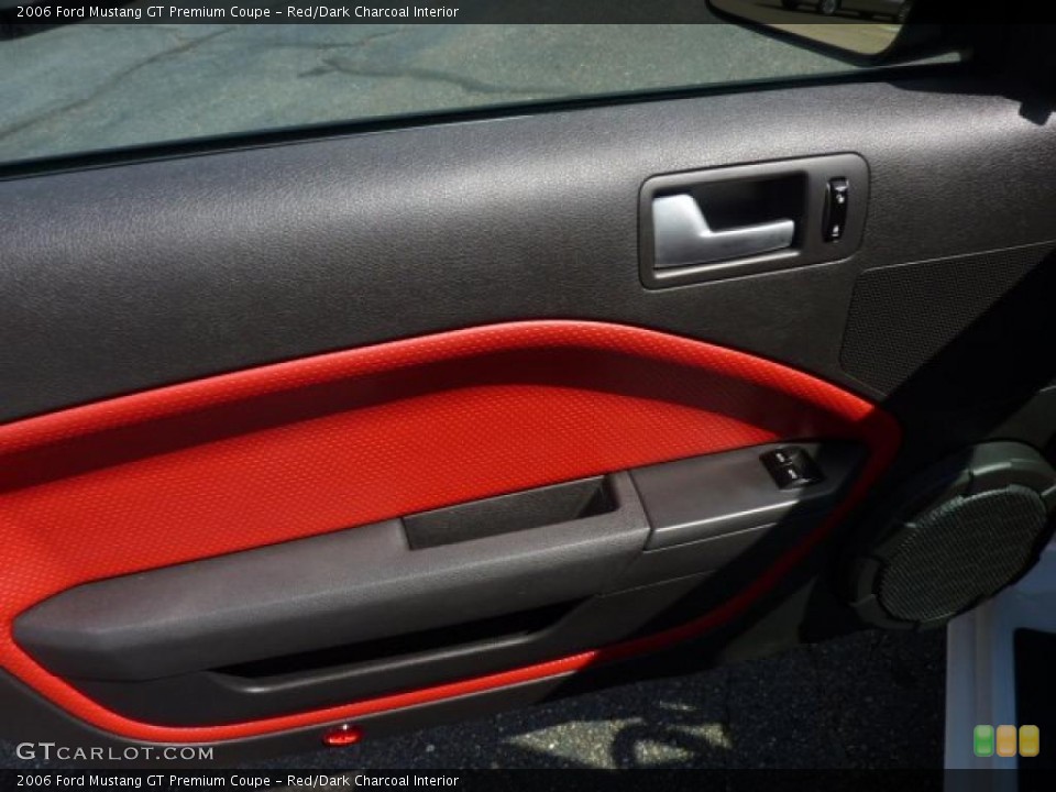 Red/Dark Charcoal Interior Door Panel for the 2006 Ford Mustang GT Premium Coupe #48350821