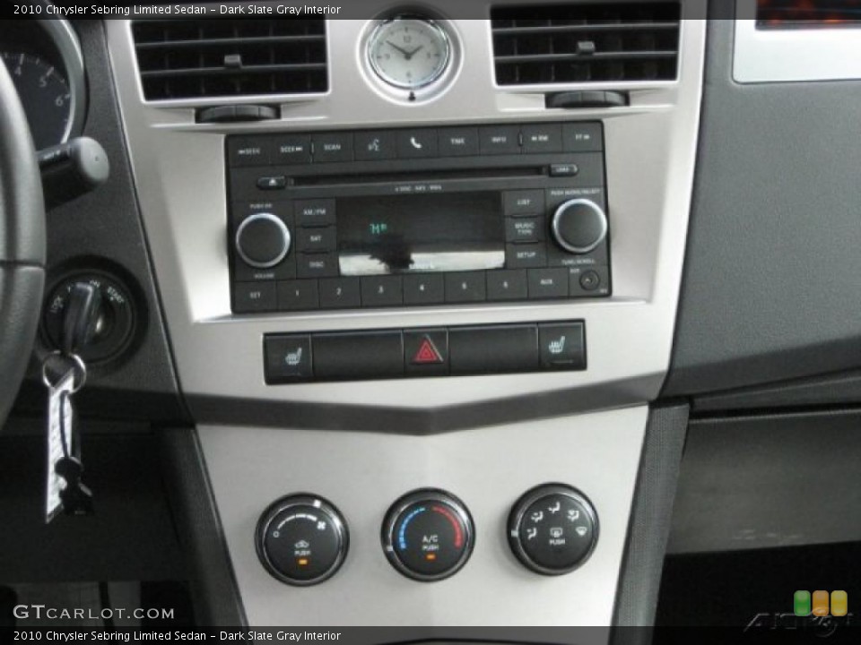 Dark Slate Gray Interior Controls for the 2010 Chrysler Sebring Limited Sedan #48354553