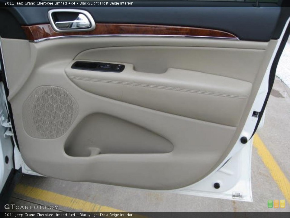 Black/Light Frost Beige Interior Door Panel for the 2011 Jeep Grand Cherokee Limited 4x4 #48354787