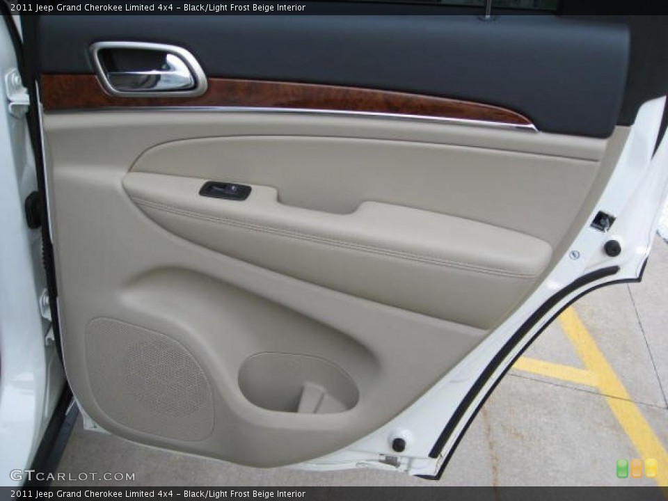 Black/Light Frost Beige Interior Door Panel for the 2011 Jeep Grand Cherokee Limited 4x4 #48354817