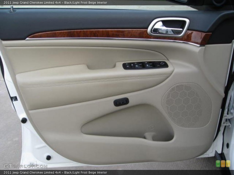 Black/Light Frost Beige Interior Door Panel for the 2011 Jeep Grand Cherokee Limited 4x4 #48354859