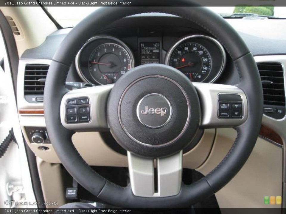 Black/Light Frost Beige Interior Steering Wheel for the 2011 Jeep Grand Cherokee Limited 4x4 #48354898