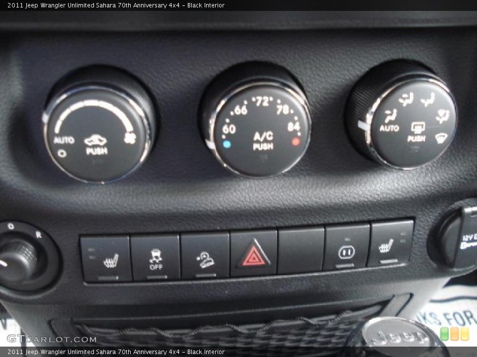 Black Interior Controls for the 2011 Jeep Wrangler Unlimited Sahara 70th Anniversary 4x4 #48360133
