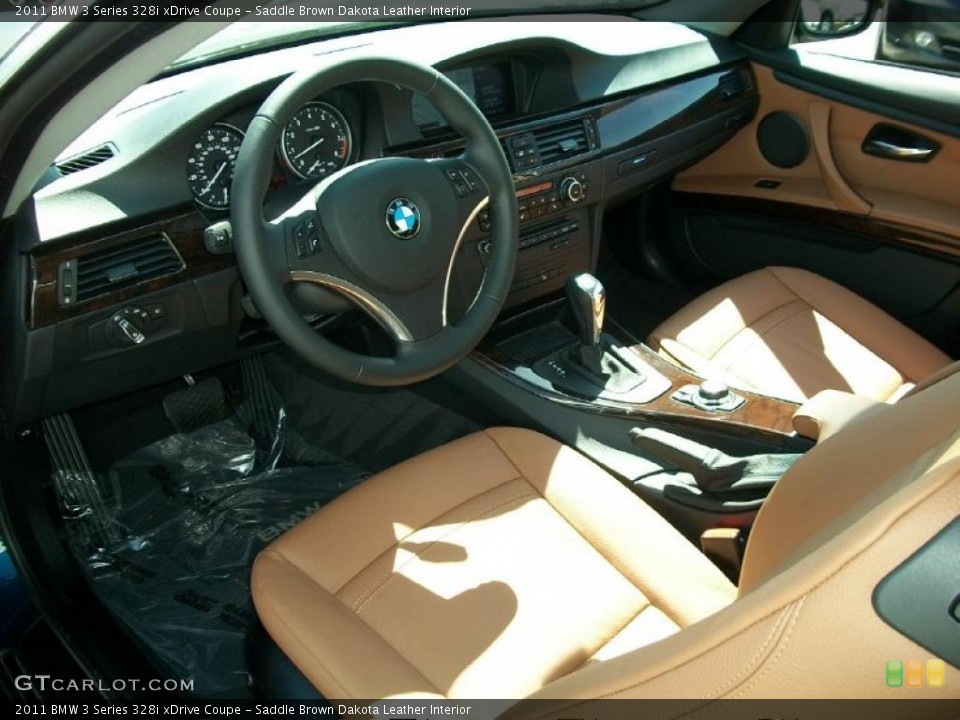 Saddle Brown Dakota Leather Interior Prime Interior for the 2011 BMW 3 Series 328i xDrive Coupe #48364735