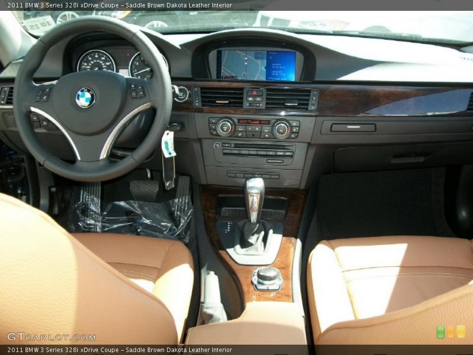 Saddle Brown Dakota Leather Interior Dashboard for the 2011 BMW 3 Series 328i xDrive Coupe #48364801
