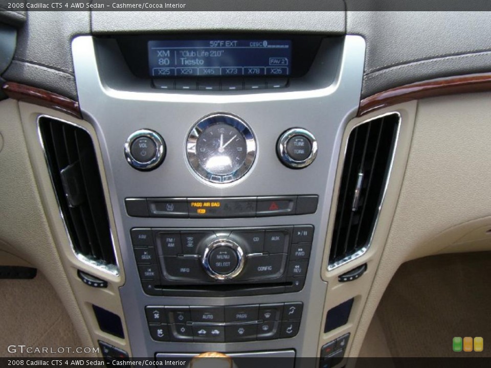 Cashmere/Cocoa Interior Controls for the 2008 Cadillac CTS 4 AWD Sedan #48366529