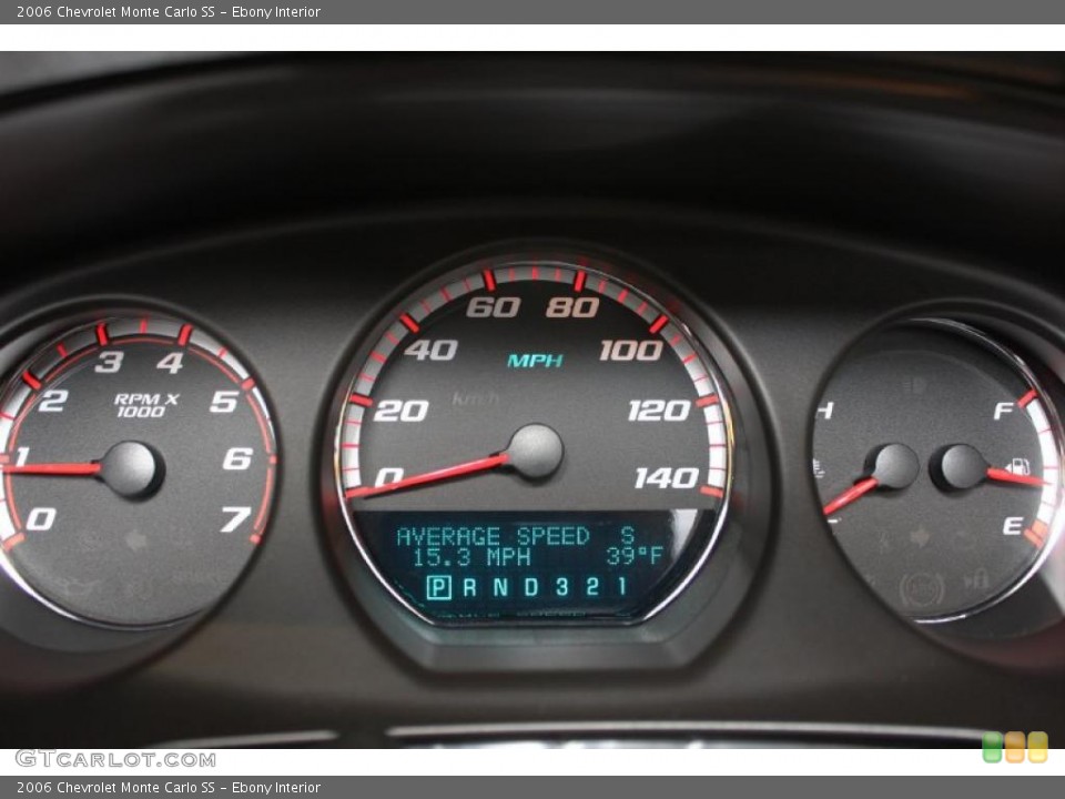 Ebony Interior Gauges for the 2006 Chevrolet Monte Carlo SS #48375386