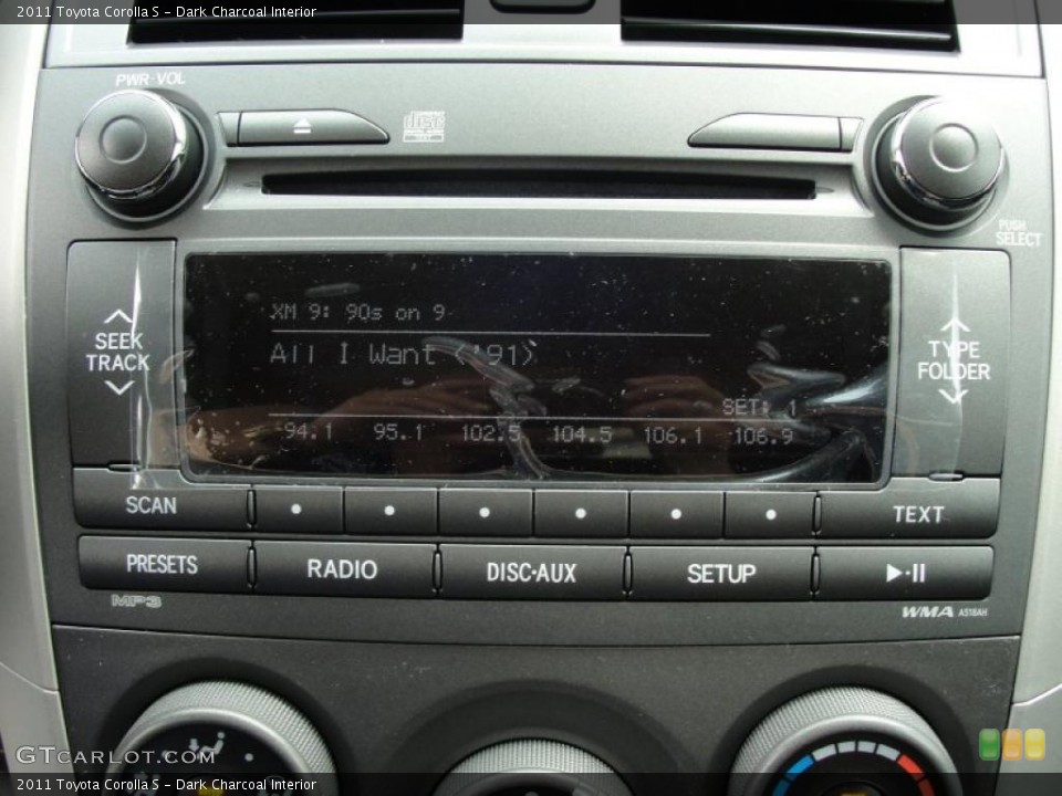 Dark Charcoal Interior Controls for the 2011 Toyota Corolla S #48380747