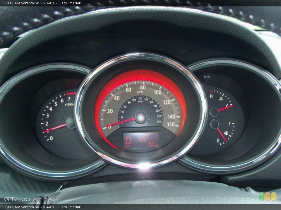 Black Interior Gauges for the 2011 Kia Sorento SX V6 AWD #48382022