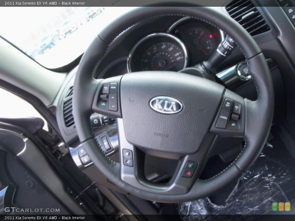 Black Interior Steering Wheel for the 2011 Kia Sorento EX V6 AWD #48382250