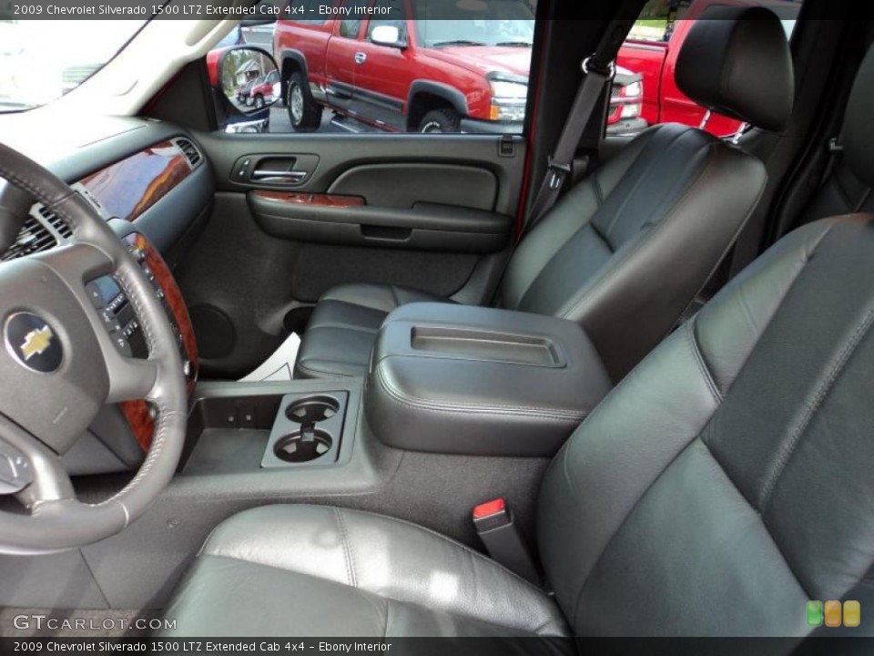 Ebony Interior Photo for the 2009 Chevrolet Silverado 1500 LTZ Extended Cab 4x4 #48383576