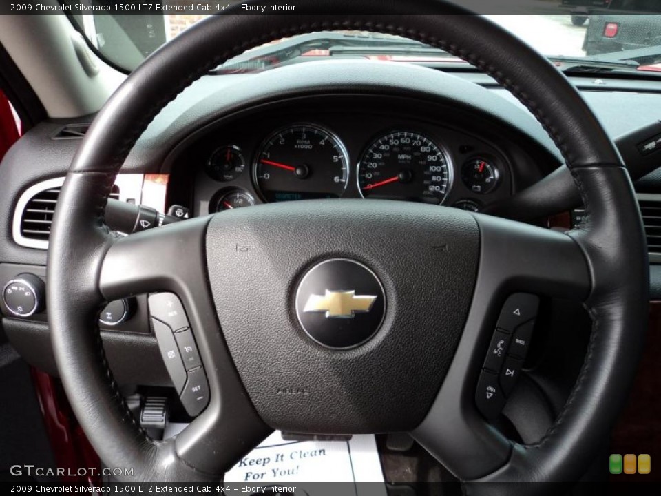 Ebony Interior Steering Wheel for the 2009 Chevrolet Silverado 1500 LTZ Extended Cab 4x4 #48383579