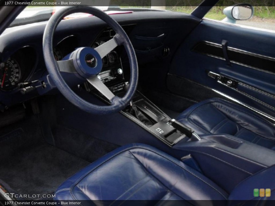 Blue Interior Prime Interior for the 1977 Chevrolet Corvette Coupe #48386202