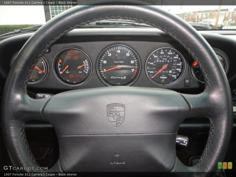 Black Interior Steering Wheel for the 1997 Porsche 911 Carrera S Coupe #48390420