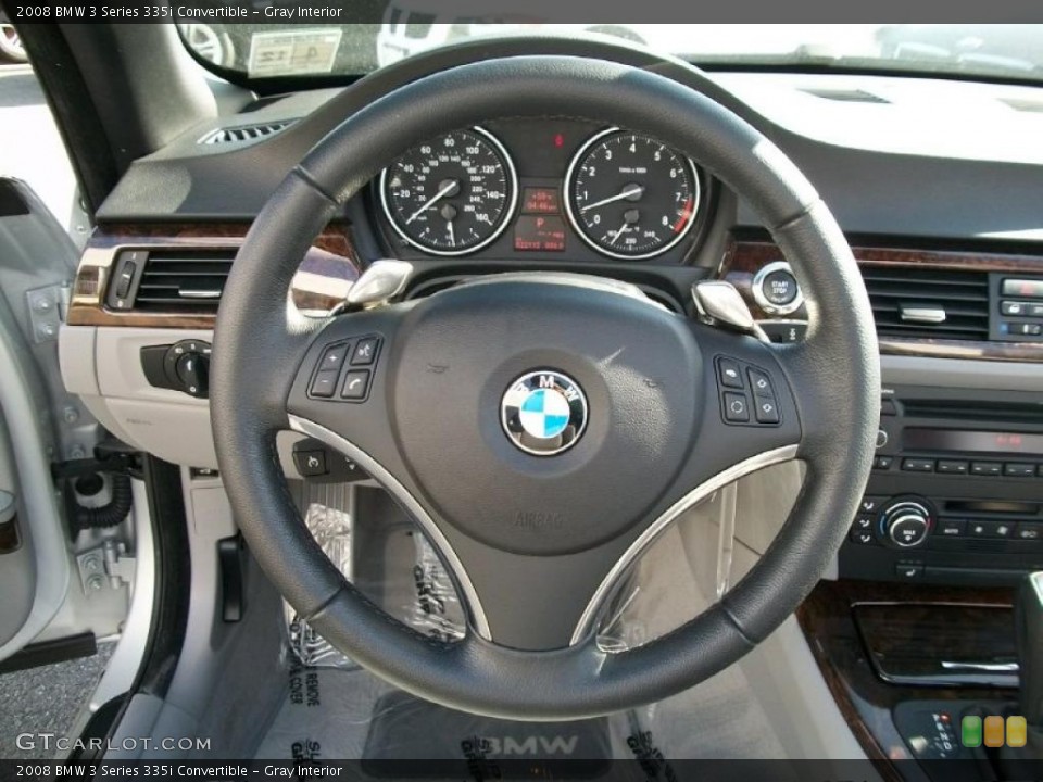 Gray Interior Steering Wheel for the 2008 BMW 3 Series 335i Convertible #48395499