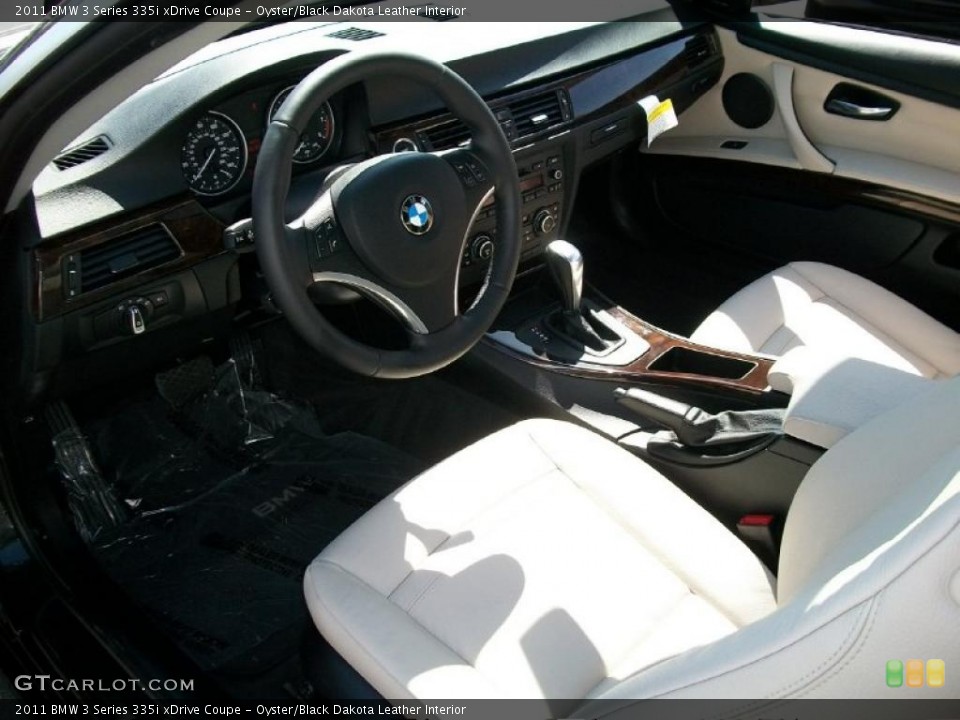 Oyster/Black Dakota Leather Interior Prime Interior for the 2011 BMW 3 Series 335i xDrive Coupe #48398154