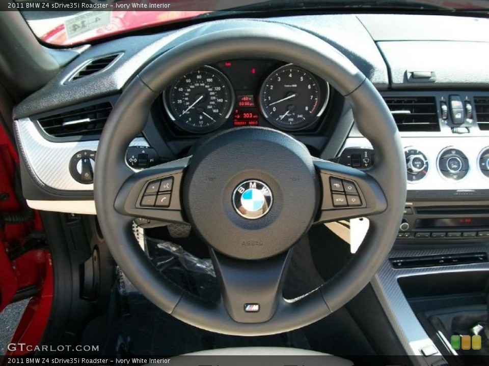Ivory White Interior Steering Wheel for the 2011 BMW Z4 sDrive35i Roadster #48398775