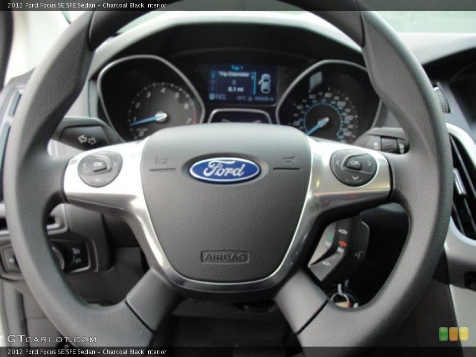 Charcoal Black Interior Steering Wheel for the 2012 Ford Focus SE SFE Sedan #48401334