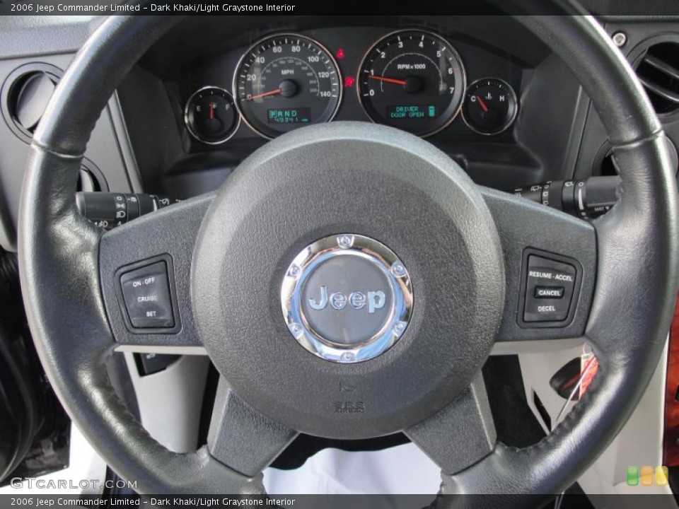 Dark Khaki/Light Graystone Interior Steering Wheel for the 2006 Jeep Commander Limited #48404623