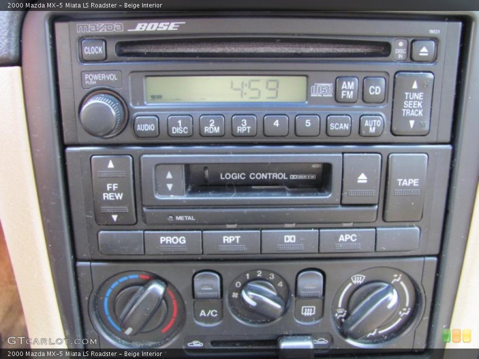 Beige Interior Controls for the 2000 Mazda MX-5 Miata LS Roadster #48411913