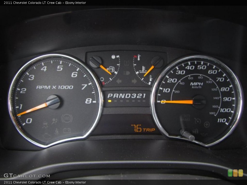 Ebony Interior Gauges for the 2011 Chevrolet Colorado LT Crew Cab #48412750