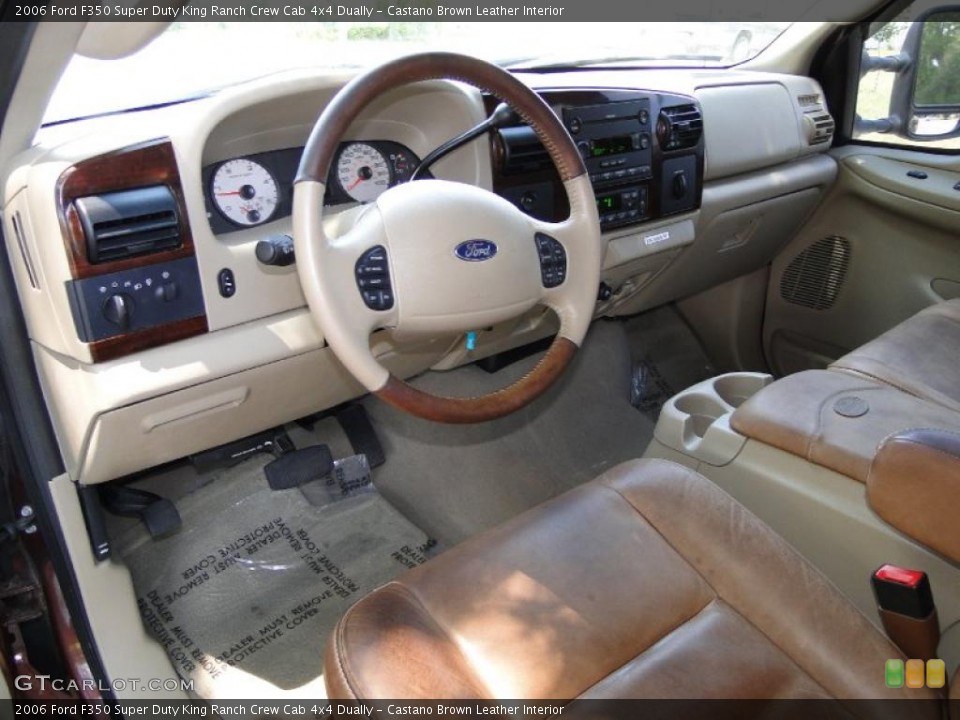 Castano Brown Leather Interior Photo for the 2006 Ford F350 Super Duty King Ranch Crew Cab 4x4 Dually #48418855