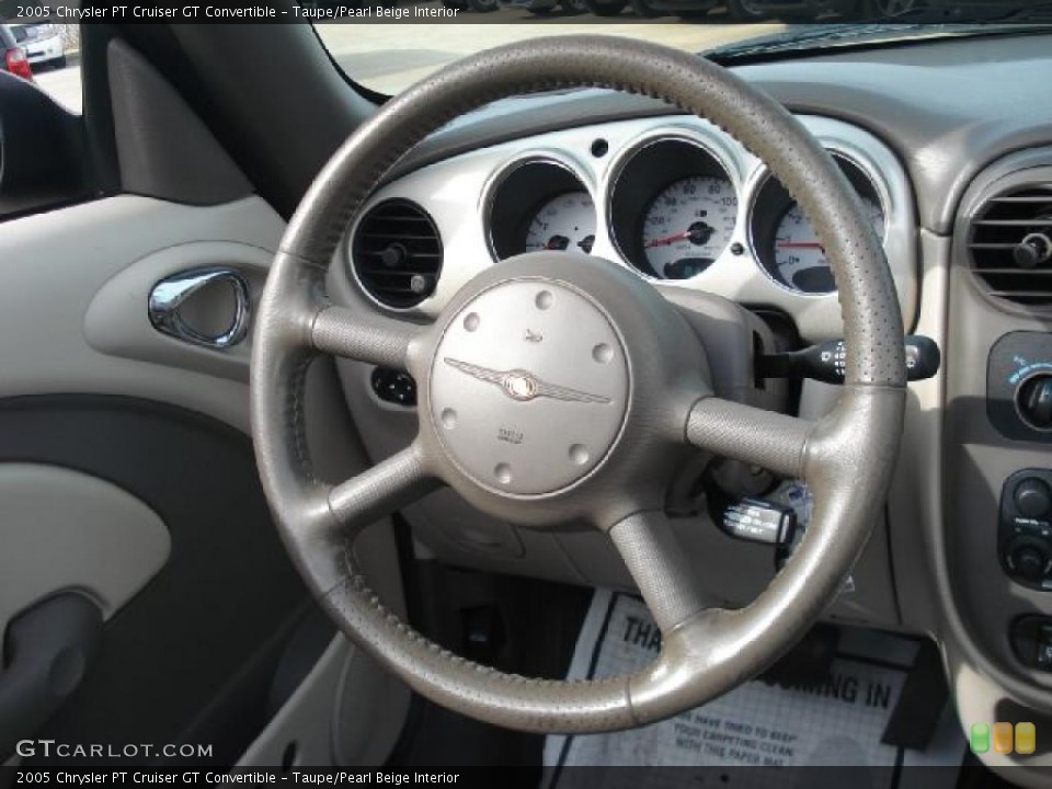 Taupe/Pearl Beige Interior Steering Wheel for the 2005 Chrysler PT Cruiser GT Convertible #48423910