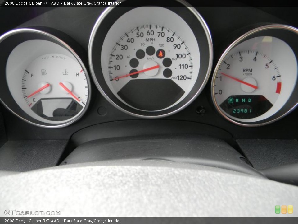 Dark Slate Gray/Orange Interior Gauges for the 2008 Dodge Caliber R/T AWD #48424024