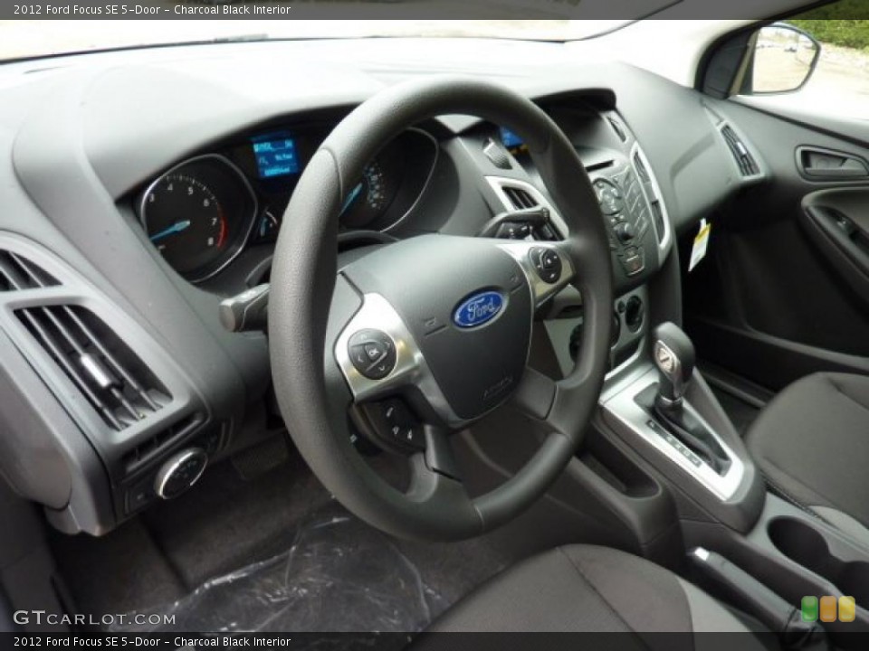 Charcoal Black Interior Steering Wheel for the 2012 Ford Focus SE 5-Door #48424840