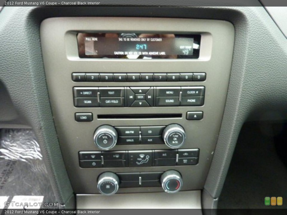 Charcoal Black Interior Controls for the 2012 Ford Mustang V6 Coupe #48425071