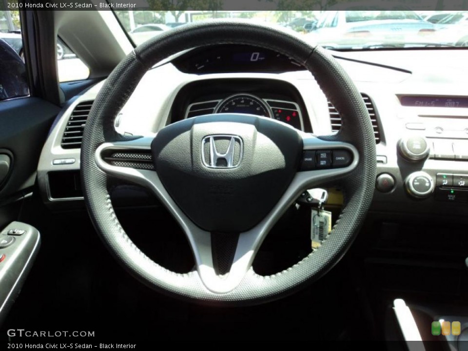 Black Interior Steering Wheel for the 2010 Honda Civic LX-S Sedan #48425407
