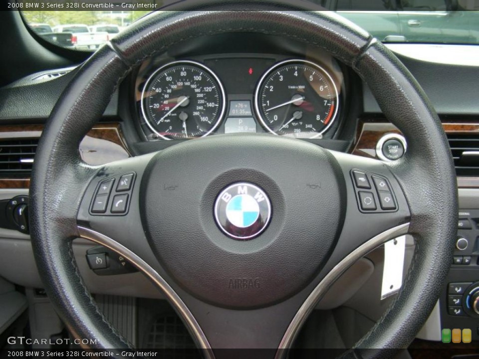 Gray Interior Steering Wheel for the 2008 BMW 3 Series 328i Convertible #48428851
