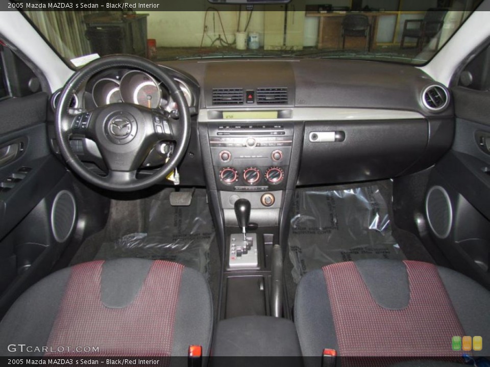 Black/Red Interior Dashboard for the 2005 Mazda MAZDA3 s Sedan #48433656