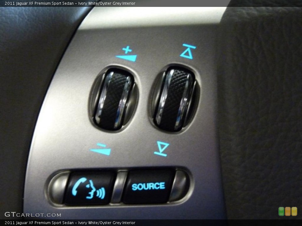 Ivory White/Oyster Grey Interior Controls for the 2011 Jaguar XF Premium Sport Sedan #48434307
