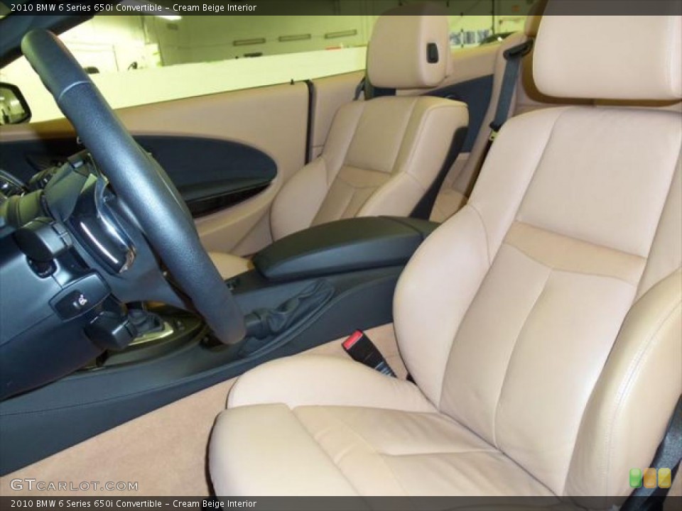 Cream Beige Interior Photo for the 2010 BMW 6 Series 650i Convertible #48439443