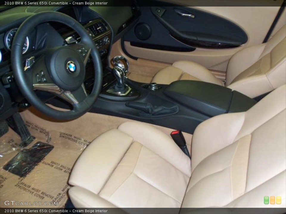 Cream Beige Interior Photo for the 2010 BMW 6 Series 650i Convertible #48439458