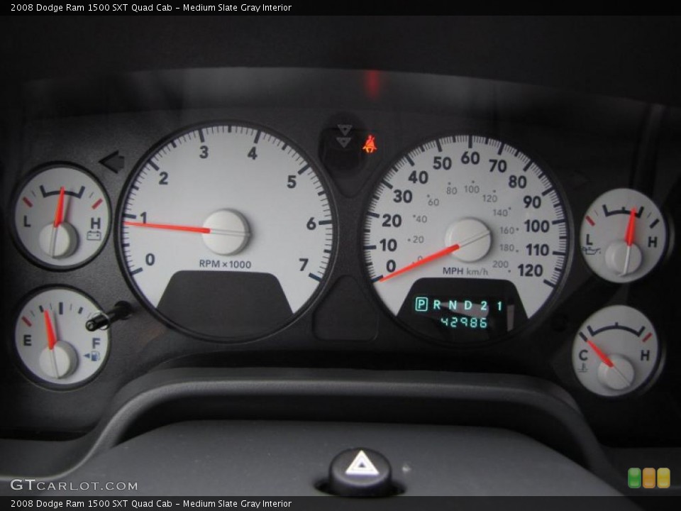 Medium Slate Gray Interior Gauges for the 2008 Dodge Ram 1500 SXT Quad Cab #48439527