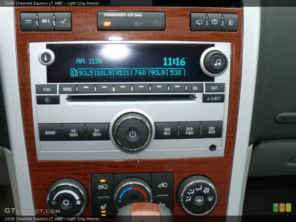 Light Gray Interior Controls for the 2008 Chevrolet Equinox LT AWD #48440577