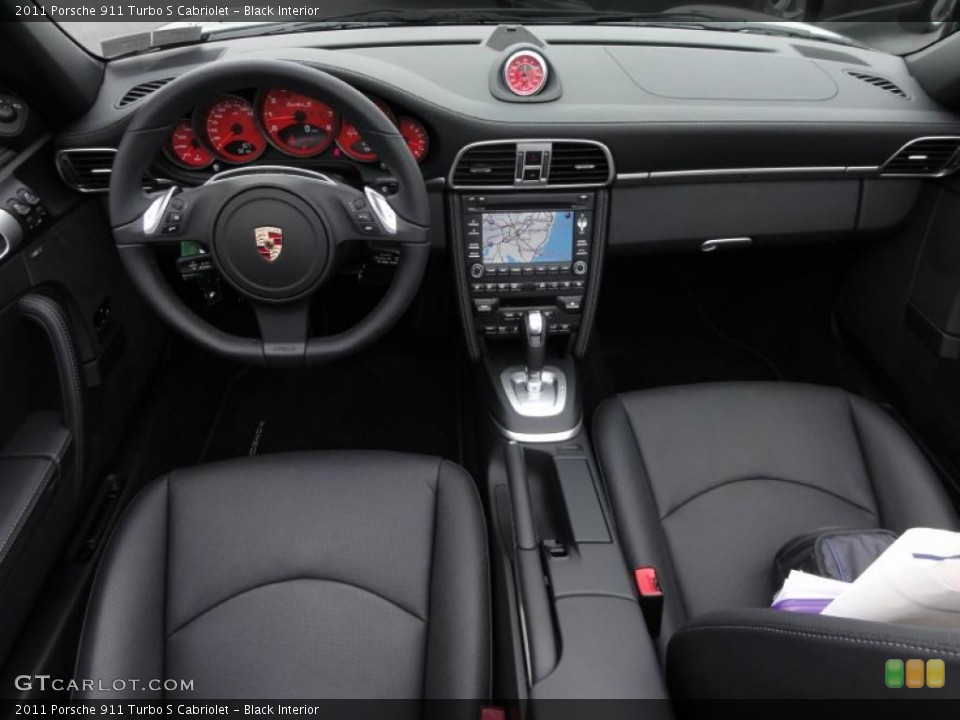 Black Interior Dashboard for the 2011 Porsche 911 Turbo S Cabriolet #48440946