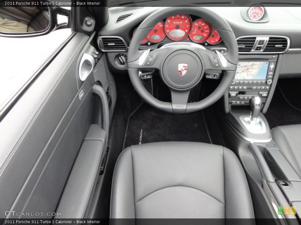 Black Interior Steering Wheel for the 2011 Porsche 911 Turbo S Cabriolet #48440964