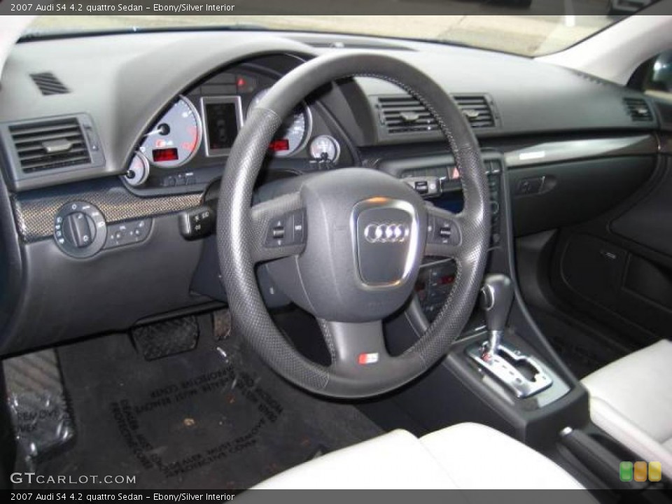 Ebony/Silver Interior Steering Wheel for the 2007 Audi S4 4.2 quattro Sedan #48442779