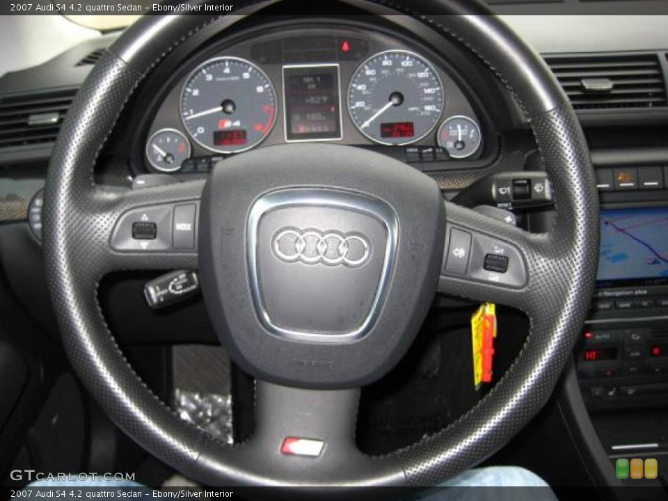 Ebony/Silver Interior Steering Wheel for the 2007 Audi S4 4.2 quattro Sedan #48442923
